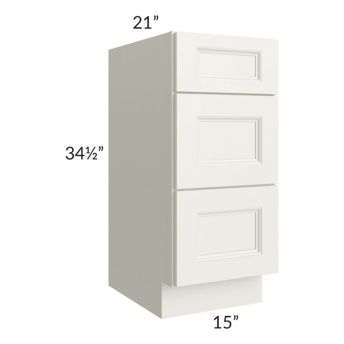 Providence Cream Glaze 15" Drawer Base Bathroom Vanity Cabinet