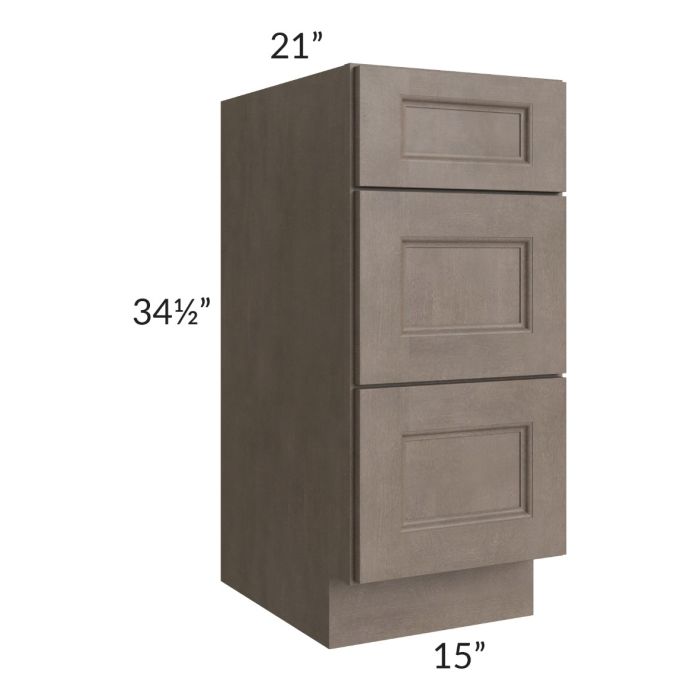 Providence Natural Grey 15" Drawer Base Bathroom Vanity Cabinet 