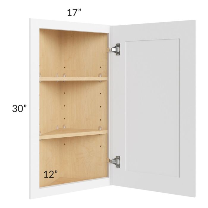 Brilliant White Shaker 12x30 Angle Wall Cabinet