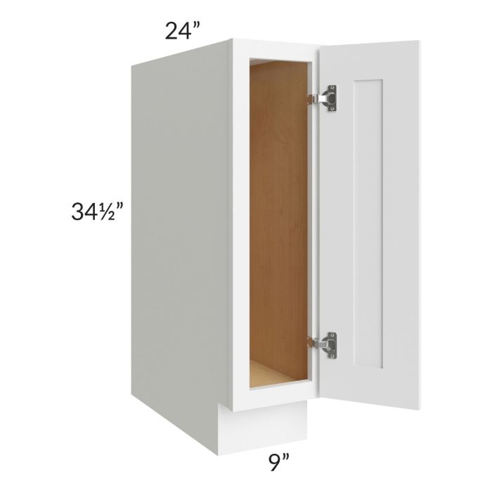 Brilliant White Shaker 09" Base Tray Cabinet