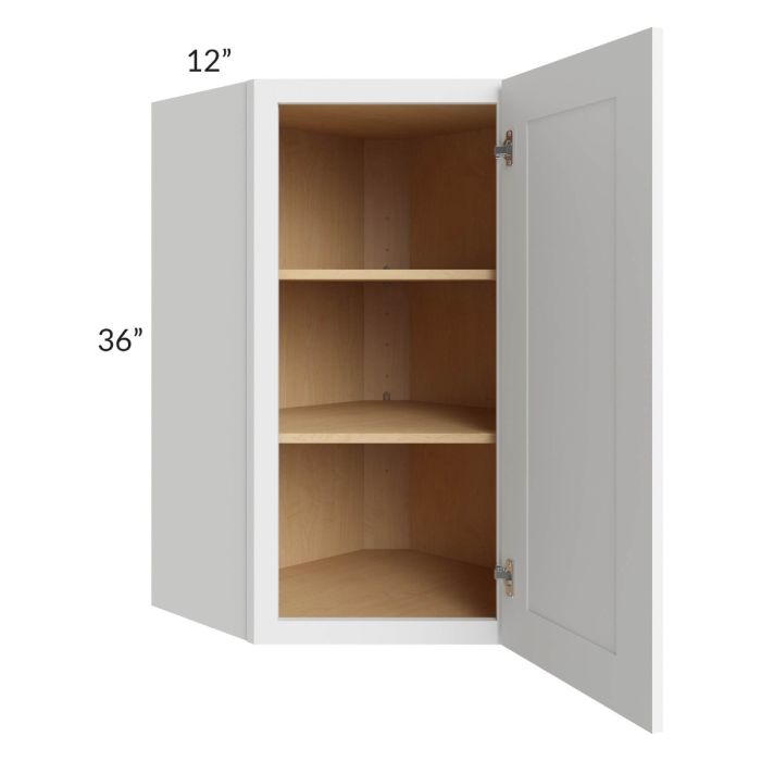 Royal White Shaker 24x36 Wall Diagonal Corner Cabinet