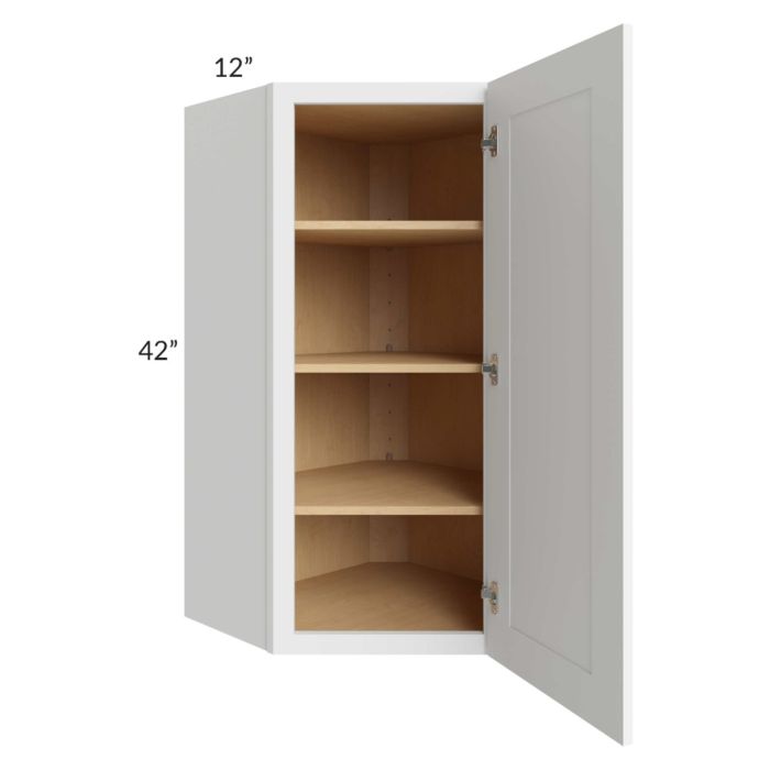 Royal White Shaker 24x42 Wall Diagonal Corner Cabinet