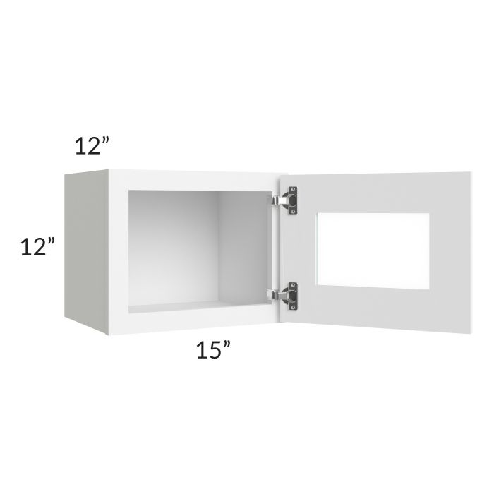 Royal White Shaker 15x12 Glass Door Wall Cabinet