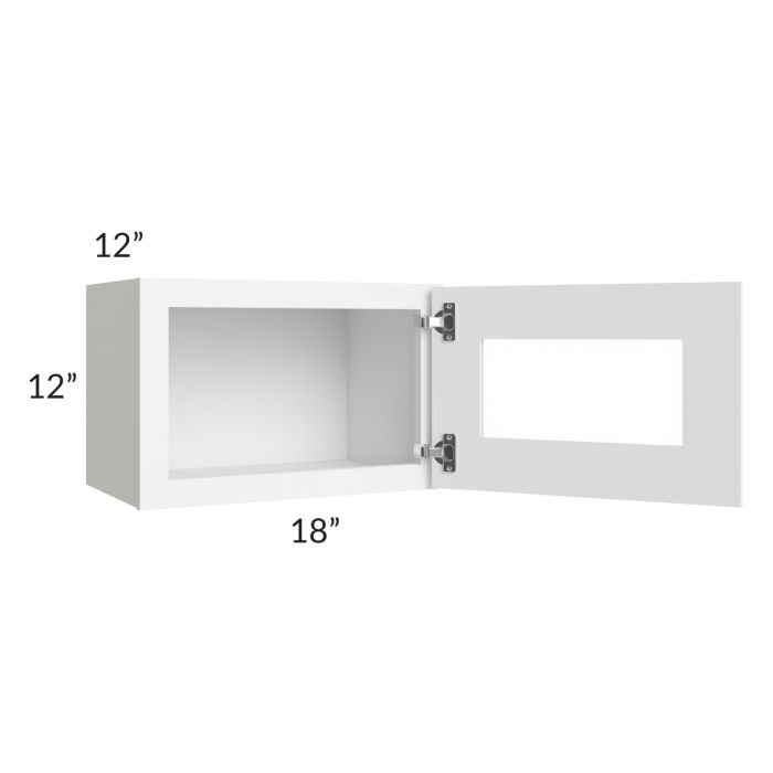 Royal White Shaker 18x12 Glass Door Wall Cabinet