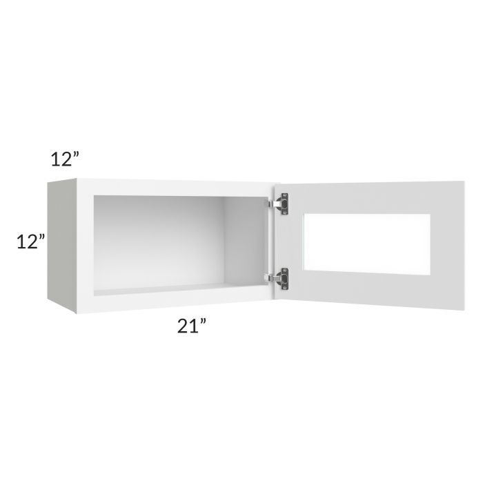Royal White Shaker 21x12 Glass Door Wall Cabinet