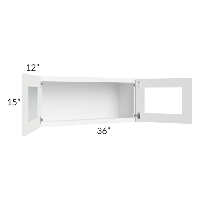 Brilliant White Shaker 36x15 Decorative Wall Cabinet