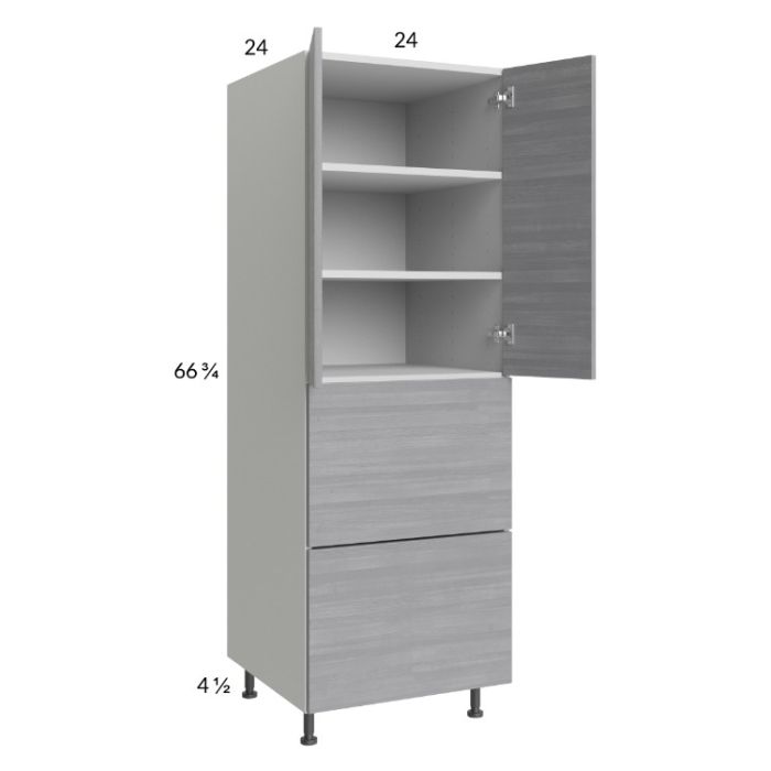 Euro Grey 24x71-1/4 Utility Cabinet with 2 Door and 2 Drawers