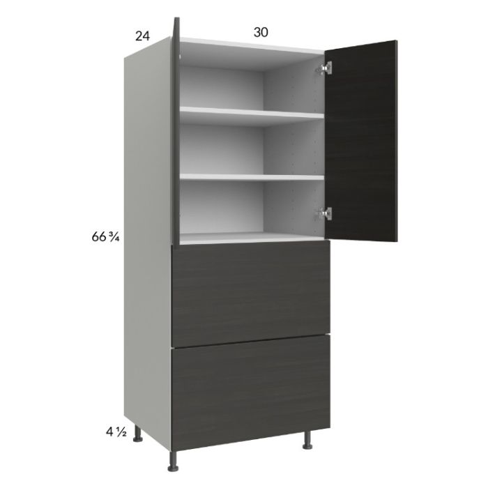 Euro Cafe 30x71-1/4 Utility Cabinet with 2 Doors and 2 Drawers