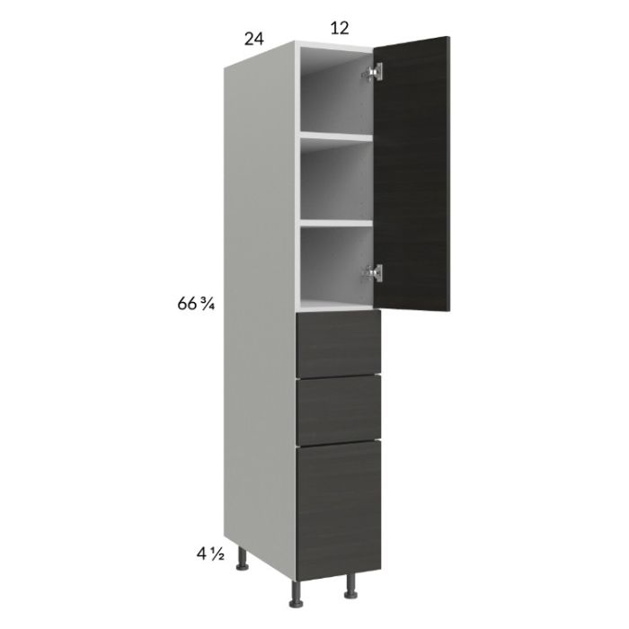 Euro Cafe 12x71-1/4 Utility Cabinet with 1 Door and 3 Drawers