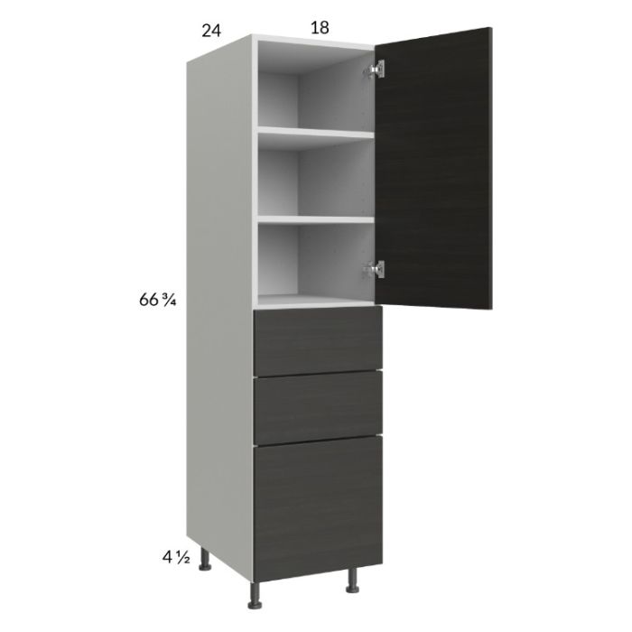 Euro Cafe 18x71-1/4 Utility Cabinet with 1 Door and 3 Drawers