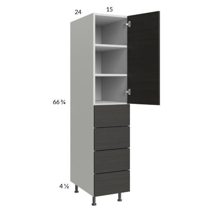 Euro Cafe 15x71-1/4 Utility Cabinet with 1 Door and 4 Drawers