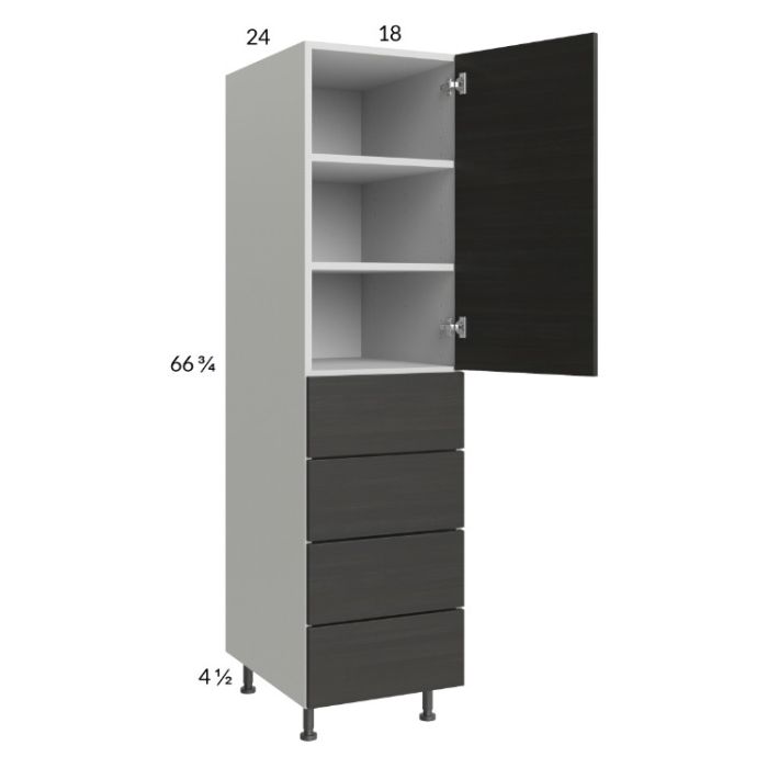 Euro Cafe 18x71-1/4 Utility Cabinet with 1 Door and 4 Drawers