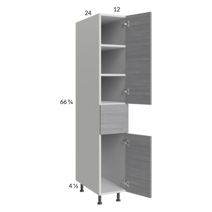 Euro Grey 12x71-1/4 Utility Cabinet with 2 Doors and 1 Drawer