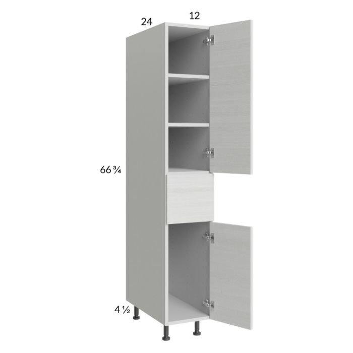 Euro White Grain 12x71-1/4 Utility Cabinet with 2 Doors and 1 Drawer