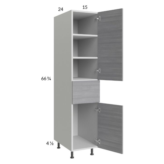 Euro Grey 15x71-1/4 Utility Cabinet with 2 Doors and 1 Drawer