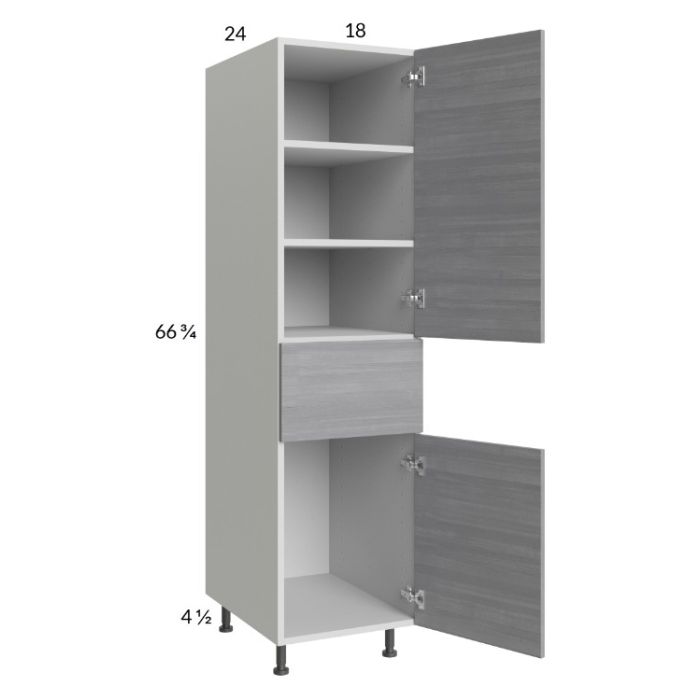 Euro Grey 18x71-1/4 Utility Cabinet with 2 Doors and 1 Drawer