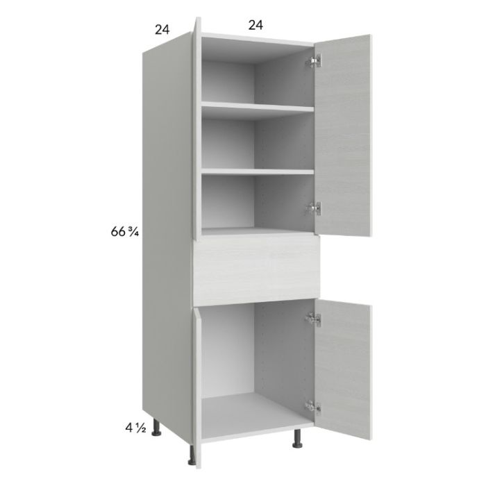 Euro White Grain 24x71-1/4 Utility Cabinet with 2 Doors and 1 Drawer
