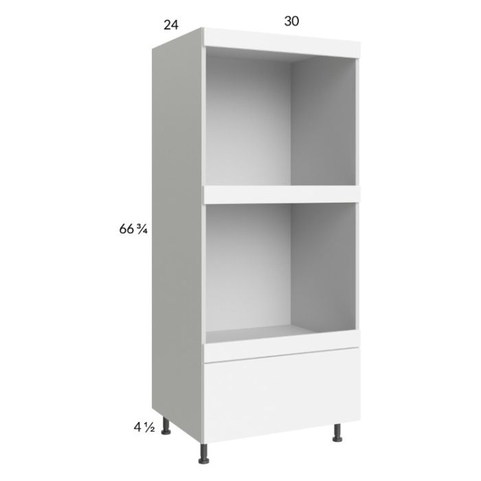 Euro Gloss White 30x71-1/4 Double Oven Cabinet with 1 Drawer