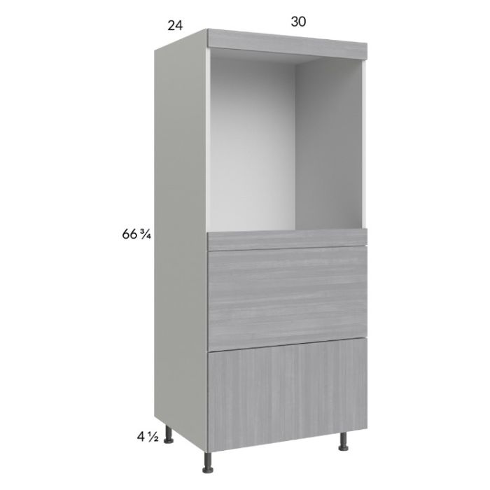 Euro Grey 30x71-1/4 Single Oven Cabinet with 2 Drawers