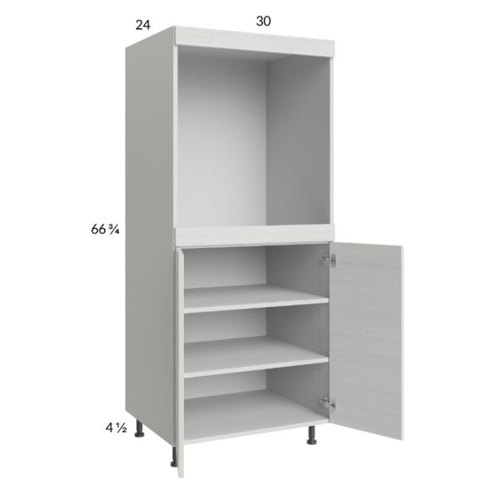 Euro White Grain 30x71-1/4 Single Oven Cabinet with 2 Doors