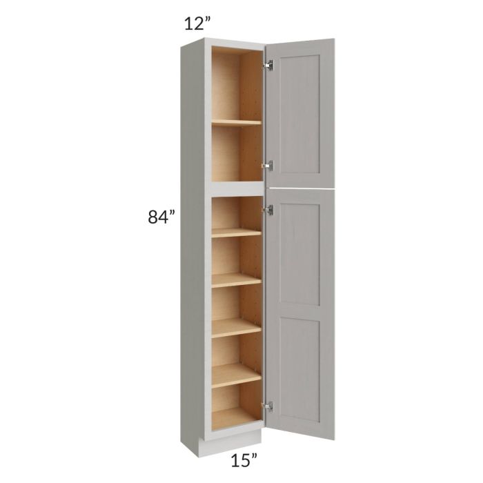 Midtown Light Grey Shaker 15x12x84 Pantry Cabinet 