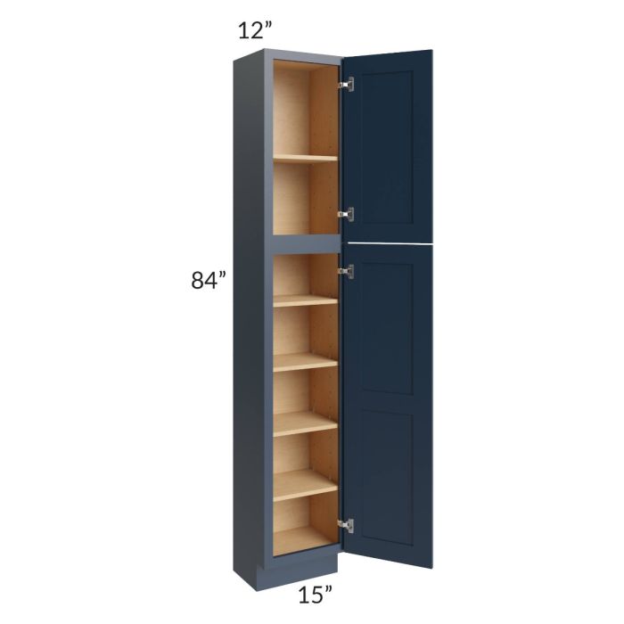 Midtown Blue Shaker 15x12x84 Pantry Cabinet 