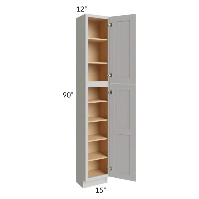 Midtown Light Grey Shaker 15x12x90 Pantry Cabinet