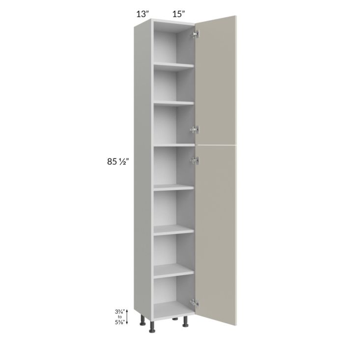 Milan Beige Matte 15x13x90 Pantry Cabinet (13" depth)