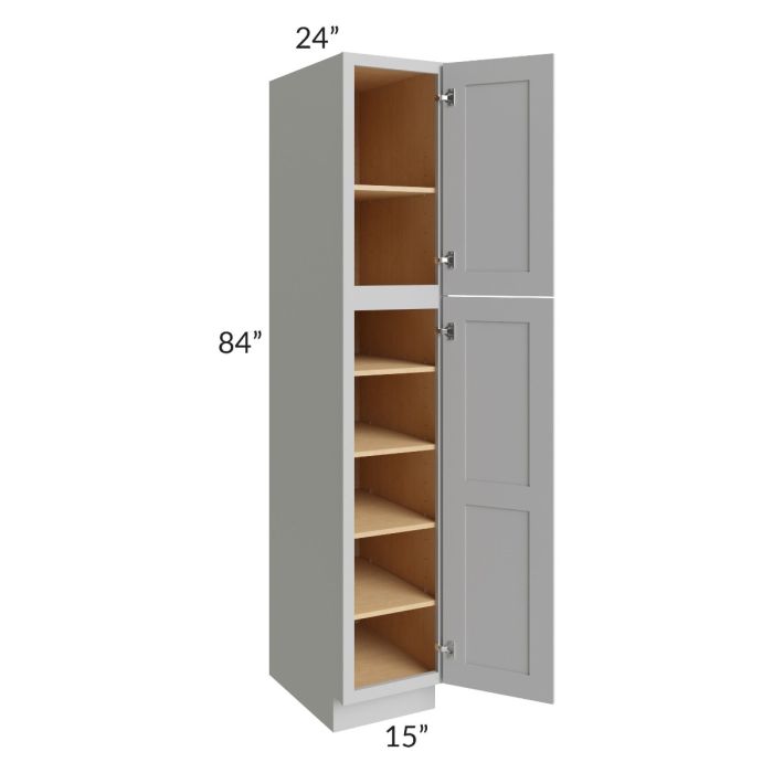 Tuscan Painted Grey 15x24x84 Pantry Cabinet