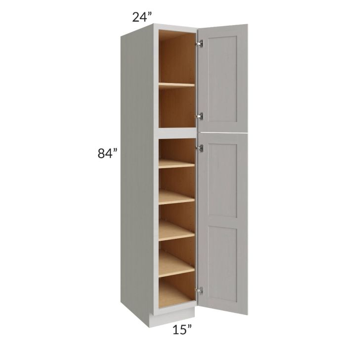 Midtown Light Grey Shaker 15x24x84 Pantry Cabinet