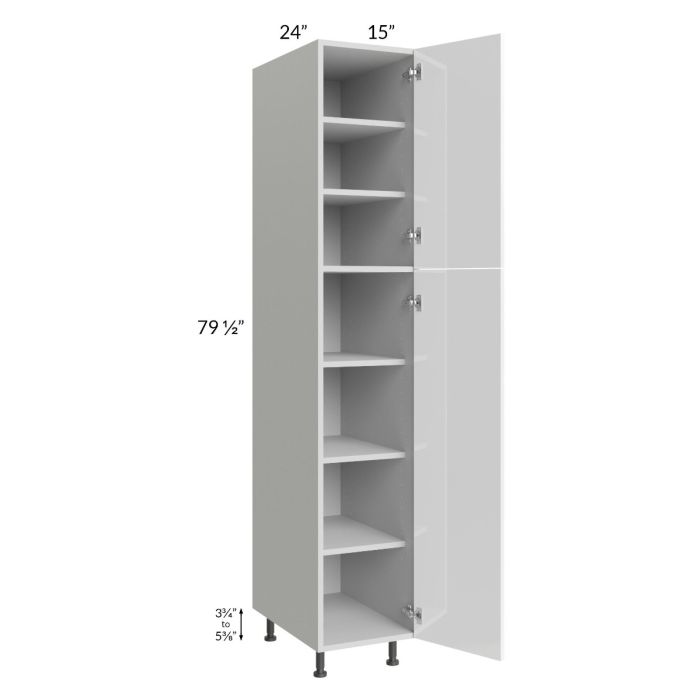 Milan White Gloss 15x24x84 Pantry Cabinet (24" depth)