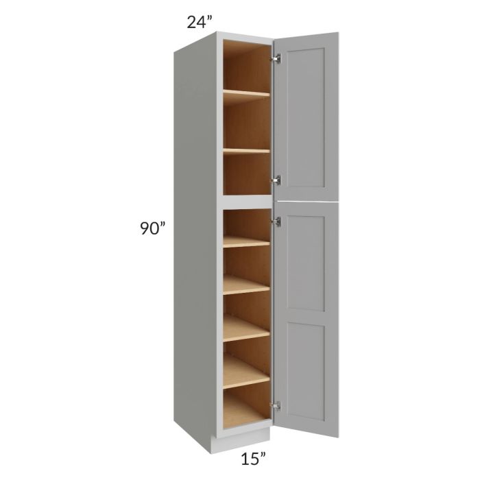 Midtown Painted Grey Shaker 15x24x90 Pantry Cabinet