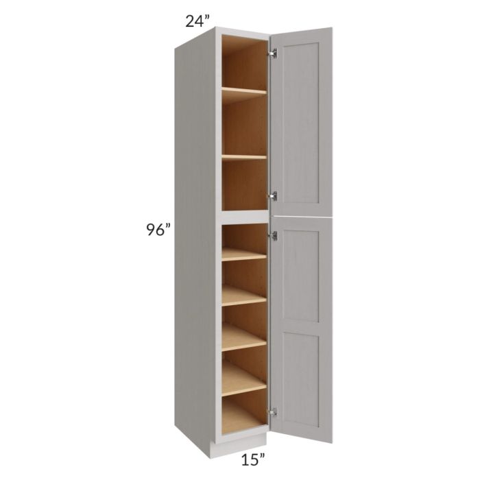 Midtown Light Grey Shaker 15x24x96 Pantry Cabinet