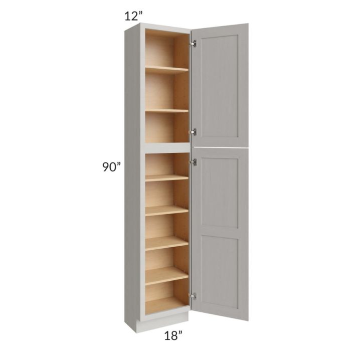 Midtown Light Grey Shaker 18x12x90 Pantry Cabinet 
