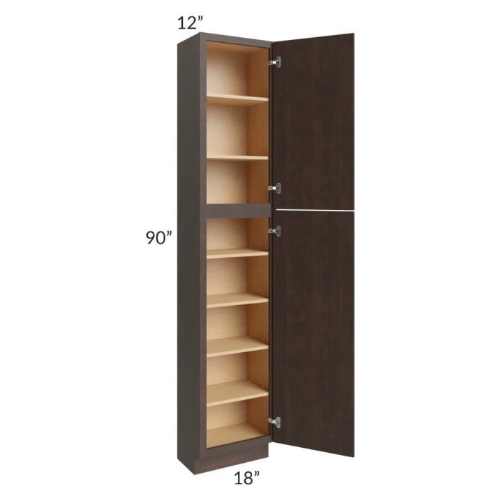 Vienna Kona Brown 18x12x90 Pantry Cabinet 