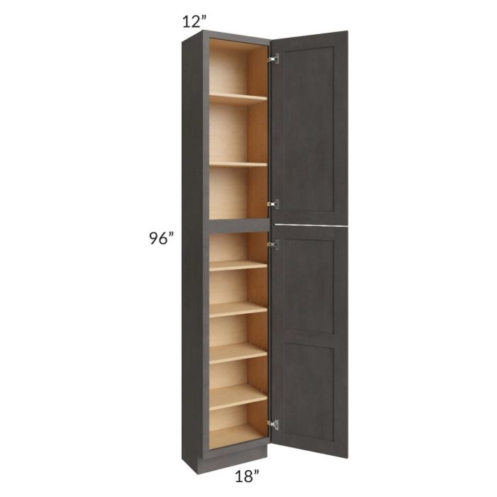 Midtown Dark Grey Shaker 18x12x96 Pantry Cabinet 