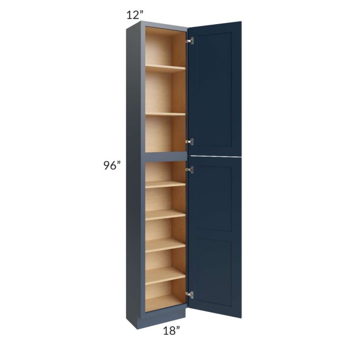 Midtown Blue Shaker 18x12x96 Pantry Cabinet 