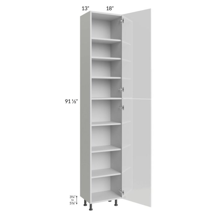 Milan White Gloss 18x13x96 Pantry Cabinet (13" depth)