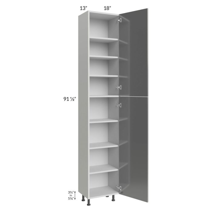 Milan Grey Gloss 18x13x96 Pantry Cabinet (13" depth)