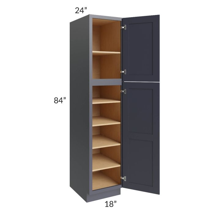 Midtown Indigo Shaker 18x24x84 Pantry Cabinet
