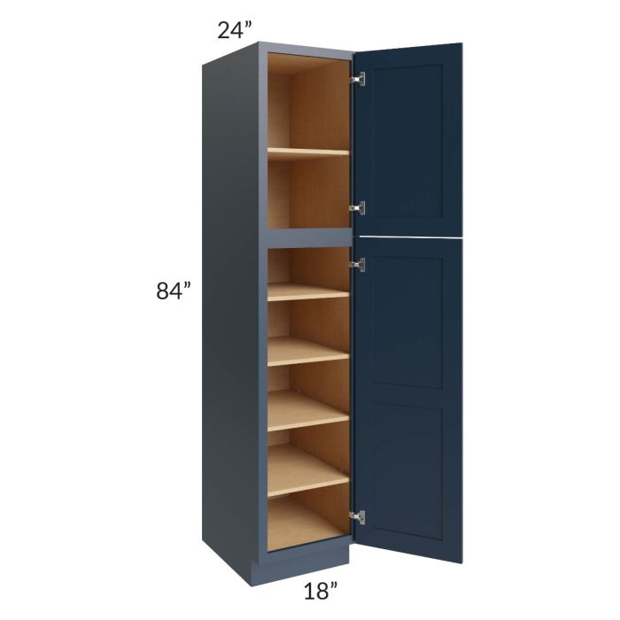 Midtown Blue Shaker 18x24x84 Pantry Cabinet