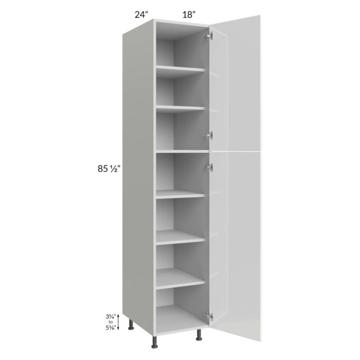 Milan White Gloss 18x24x90 Pantry Cabinet (24" depth)