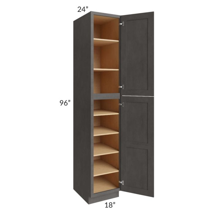 Midtown Dark Grey Shaker 18x24x96 Pantry Cabinet