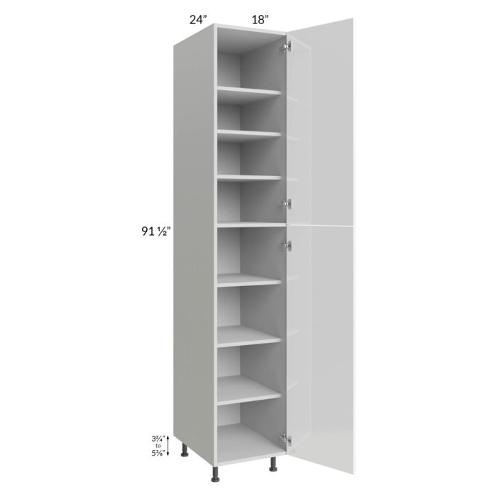 Milan White Gloss 18x24x96 Pantry Cabinet (24" depth)