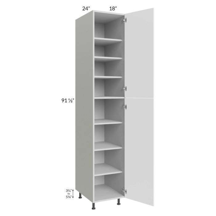 Milan White Matte 18x24x96 Pantry Cabinet (24" depth)