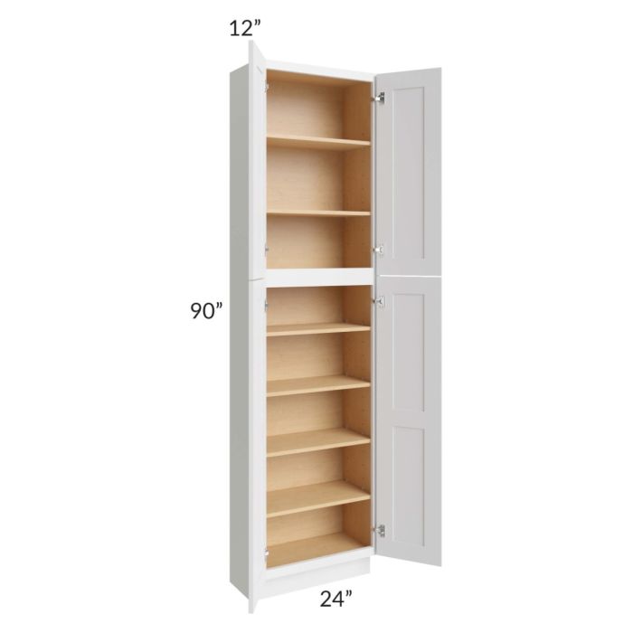 Midtown White Shaker 24x12x90 Pantry Cabinet 