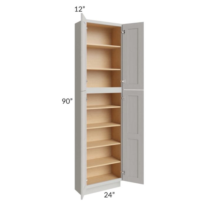 Midtown Light Grey Shaker 24x12x90 Pantry Cabinet 