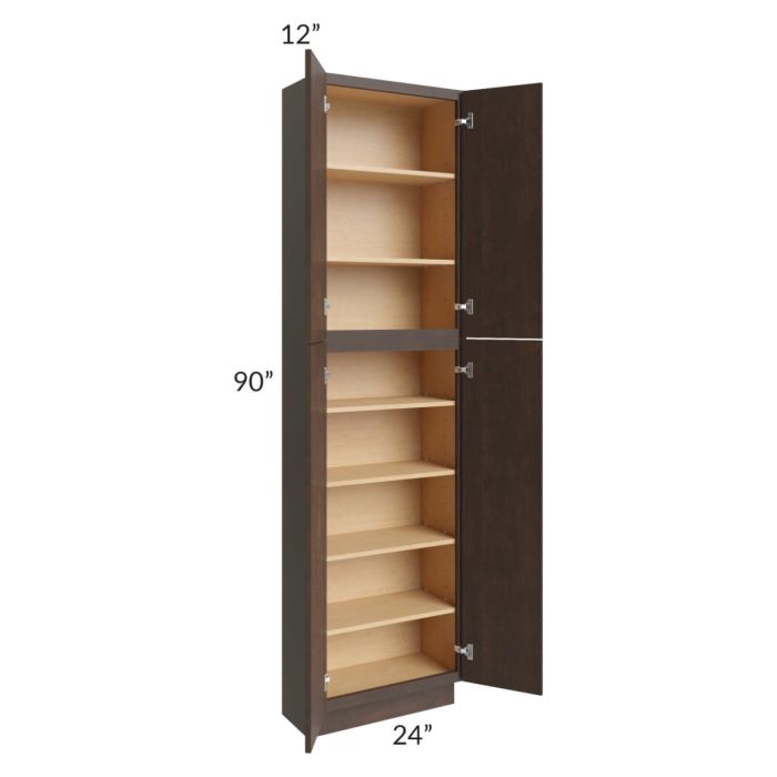 Vienna Kona Brown 24x12x90 Pantry Cabinet 