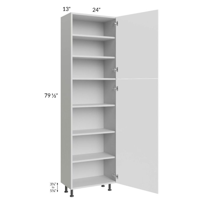 Milan White Matte 24x13x84 Pantry Cabinet (2 doors, 13" depth)