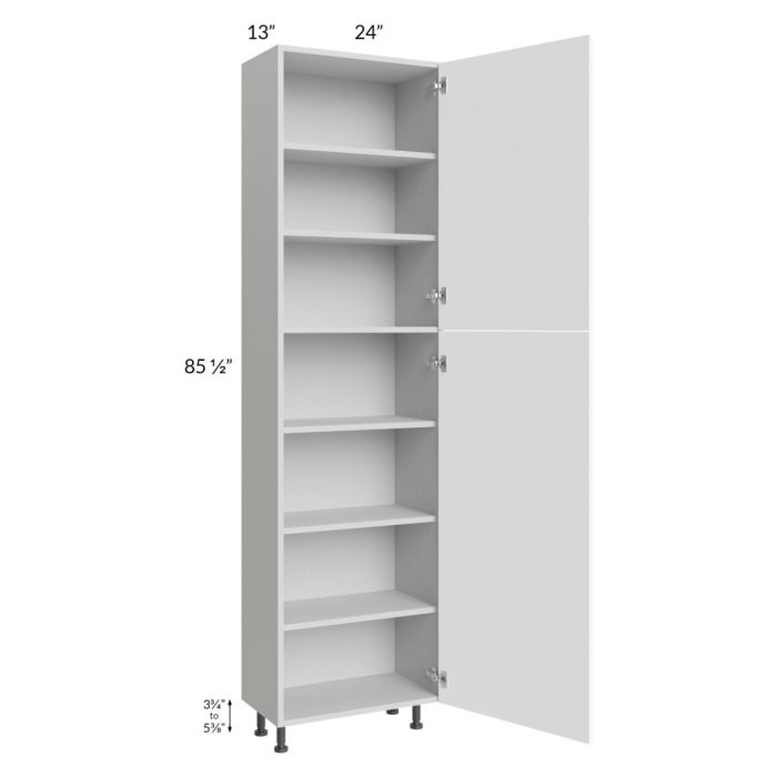 Milan White Matte 24x13x90 Pantry Cabinet (2 doors, 13" depth)